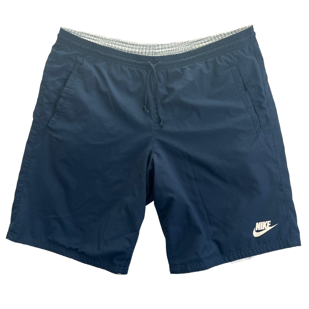 Vintage Nike Shorts Mens Size Large Reversible Plaid Blue Dry Fit Australia